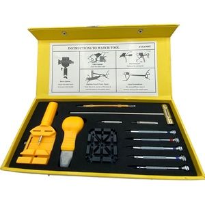 Yellow 12 piece Invitcta watch tool and repair kit